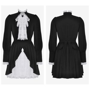 Dark In Love Lolita Black White Gothic Costume Cosplay Dress Medium